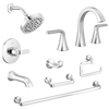 Widespread Lavatory Faucet with 14 Series Tub Shower Trim and Bathroom Accessories Bundle