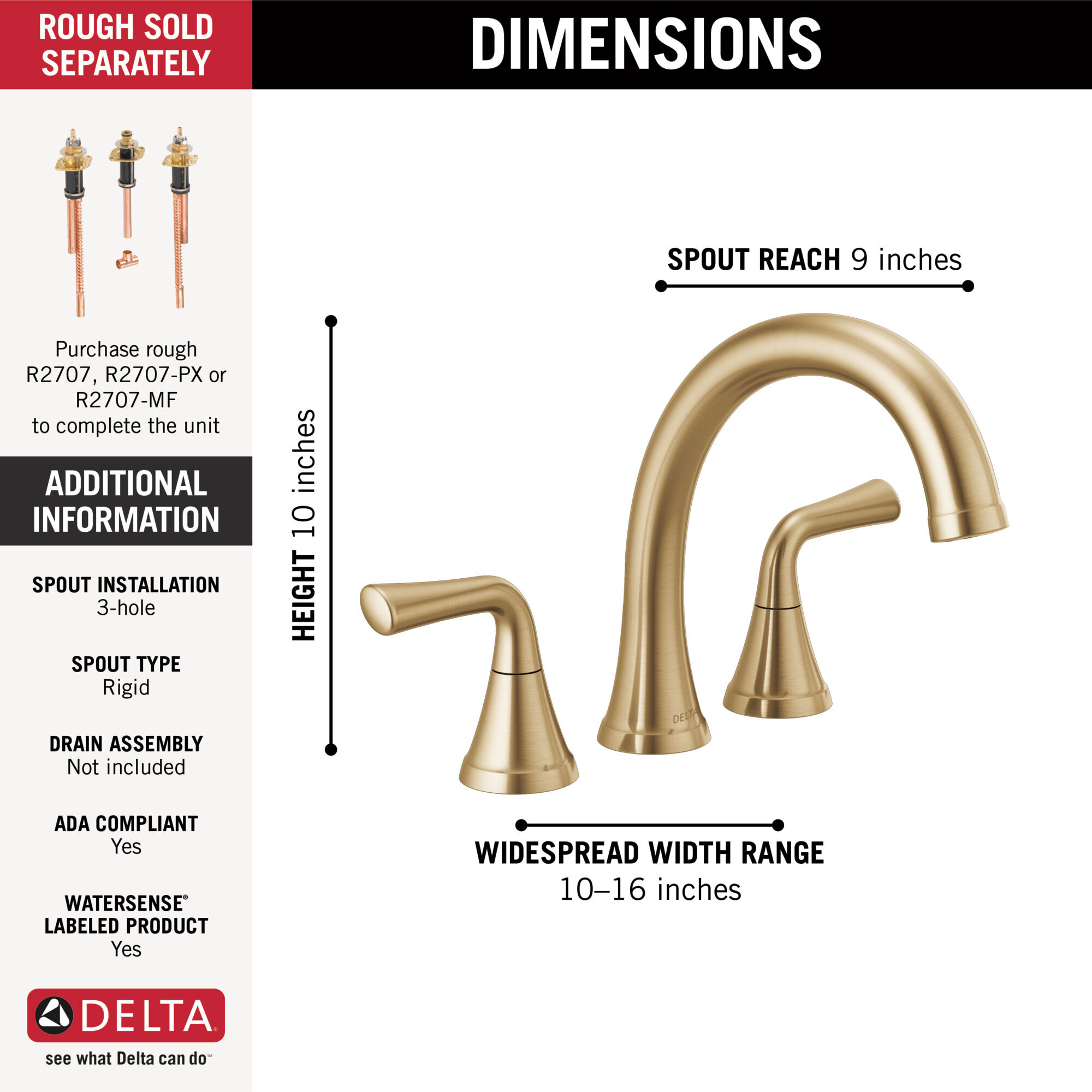 Roman Tub Trim in Champagne Bronze T2733-CZ | Delta Faucet