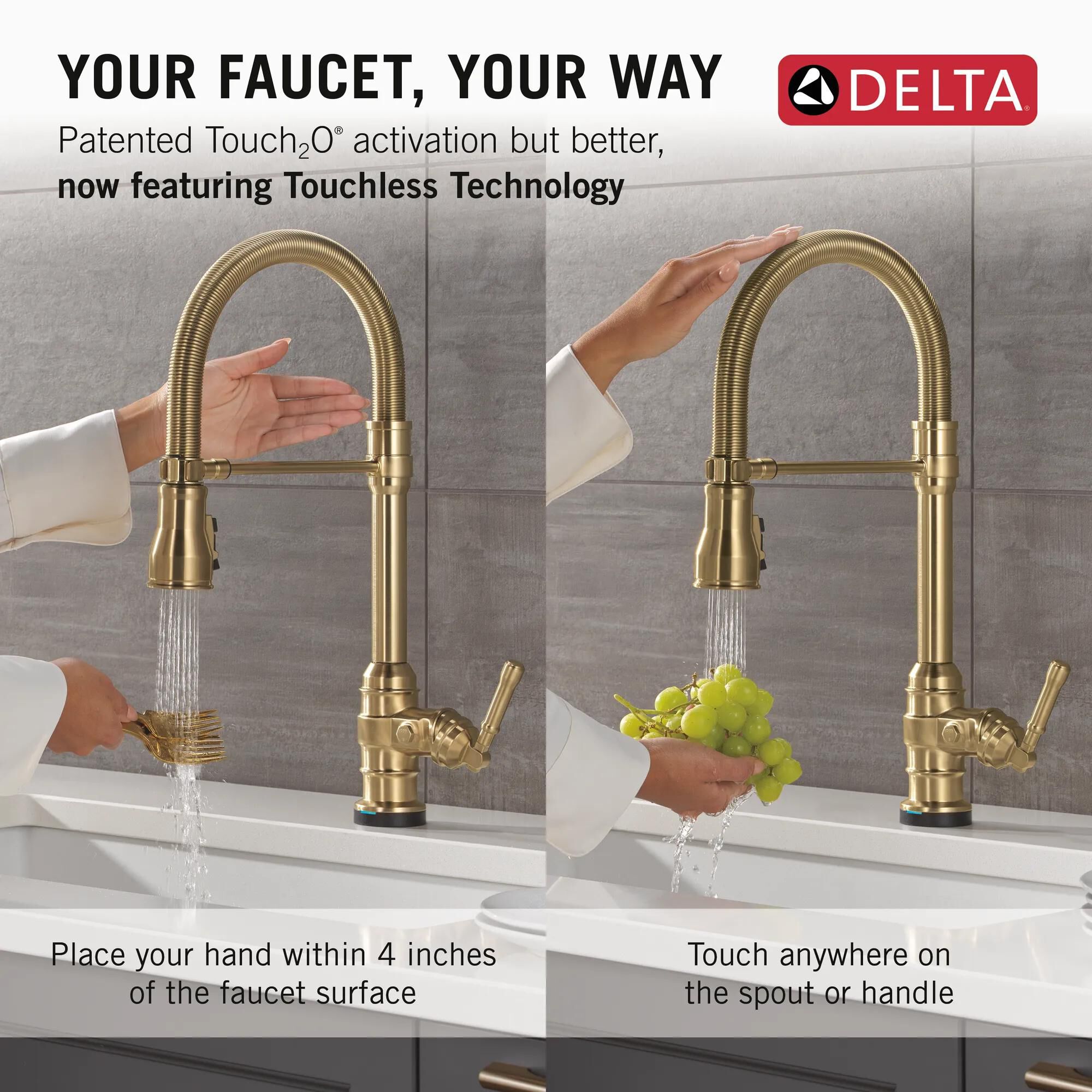 Touch2O® Technology Kitchen Faucet with Touchless Technology in