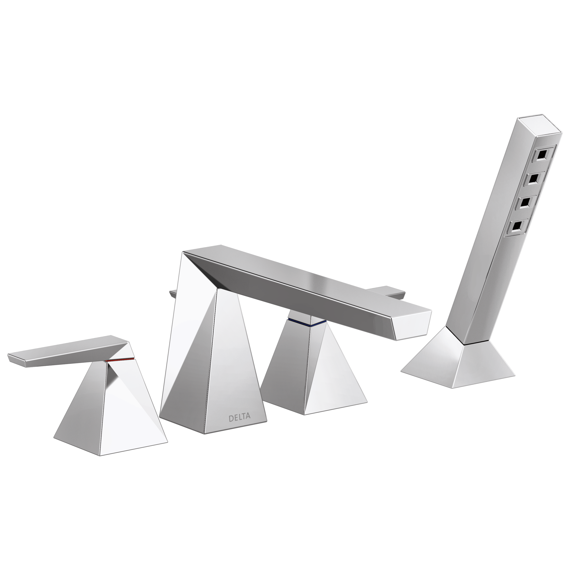 Delta Faucet TrillianE Two-Handle Roman Tub Trim with Hand Shower - Lumicoat Chrome