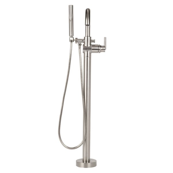Single Handle Floor Mount Tub Filler Trim with Hand Shower