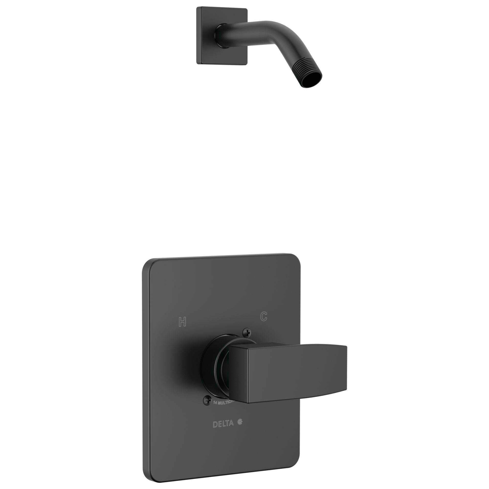Delta Faucet ModernE Monitor 14 Series Shower Trim - Less Head - Matte Black