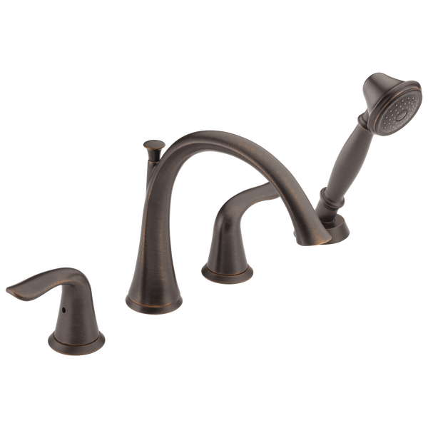 Roman Tub with Handshower Trim in Venetian Bronze T4738-RB | Delta 