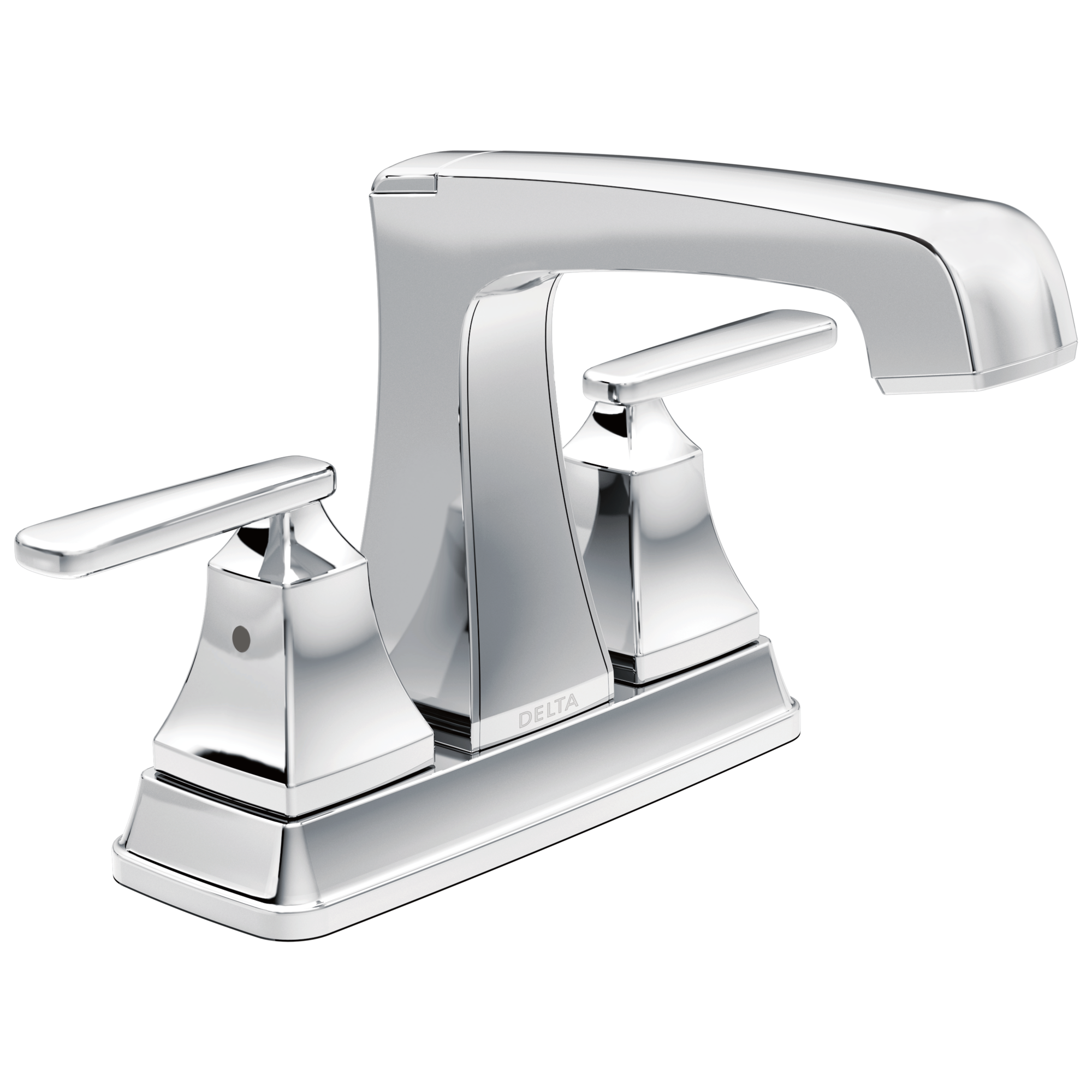 NEW Delta Bathroom Faucet w/ Metal Drain Assembly Centerset Handle Chrome 
