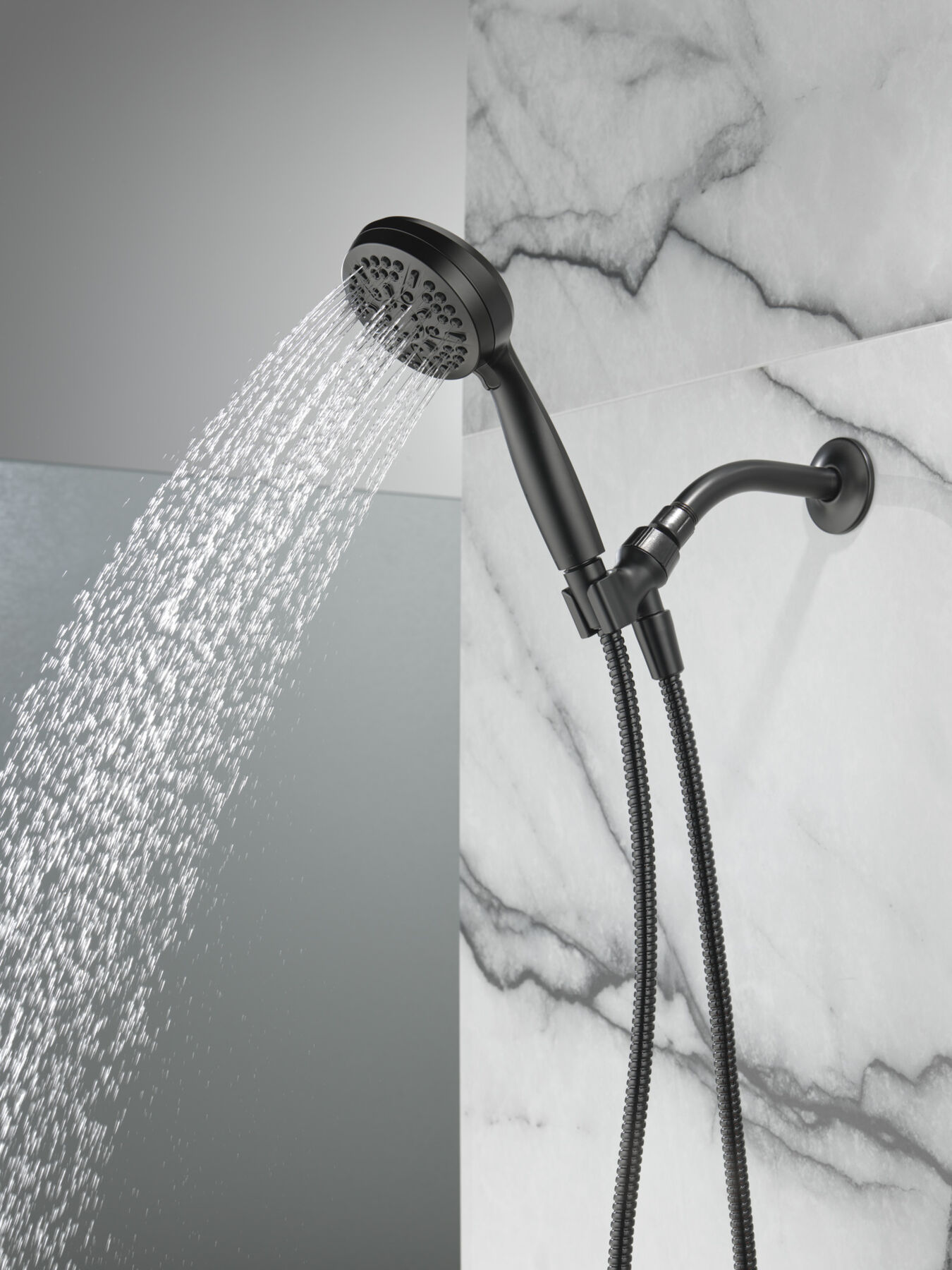 Button Rain Shower Set Bathtub Faucet Polished Brass Luxury Bathroom Wall  Mount Hand Shower Chrome/Black