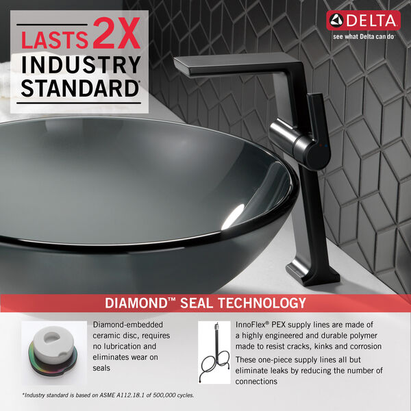 Single Handle Vessel Bathroom Faucet 799 Bl Dst Delta Faucet