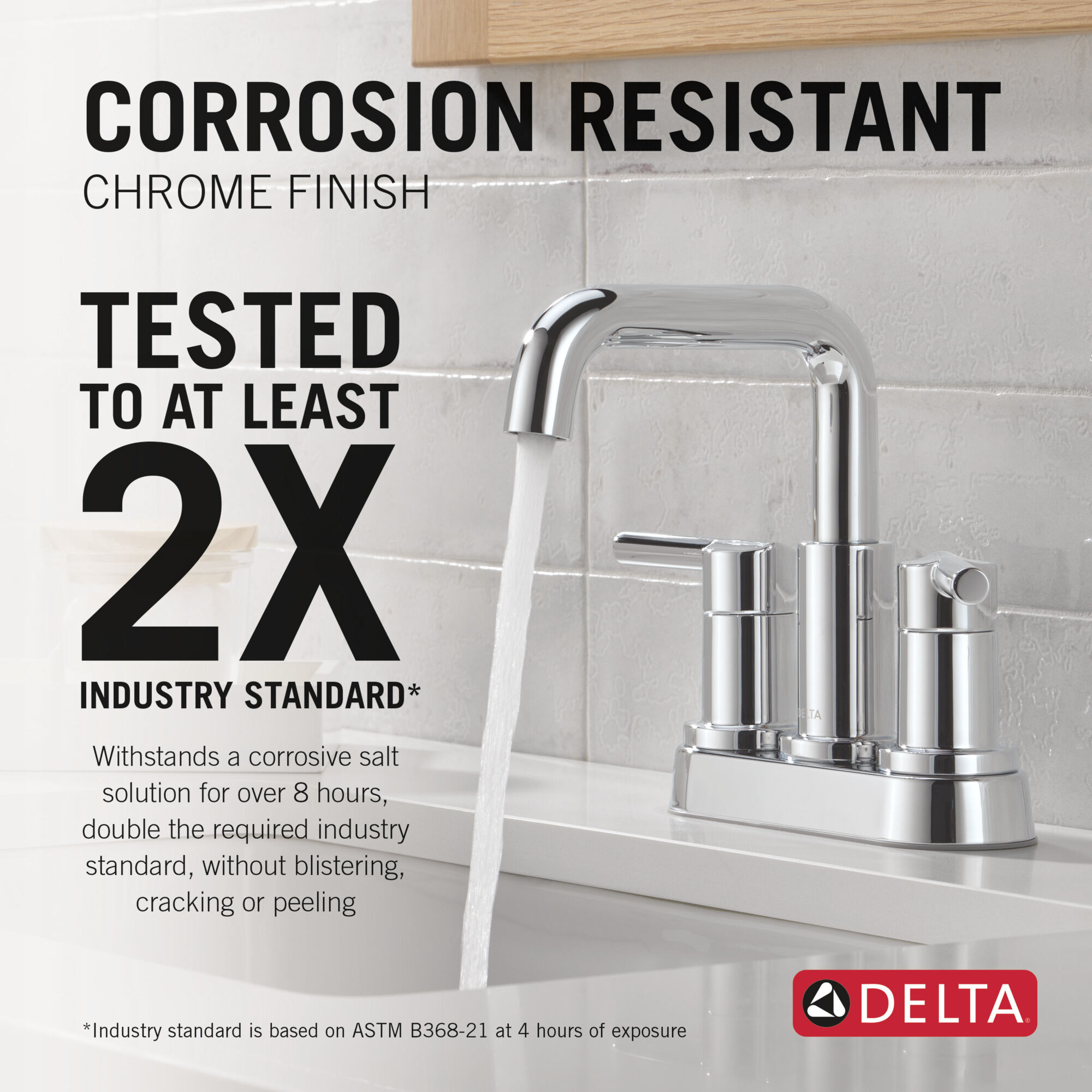 Two Handle Centerset Bathroom Faucet in Chrome 25849LF | Delta Faucet