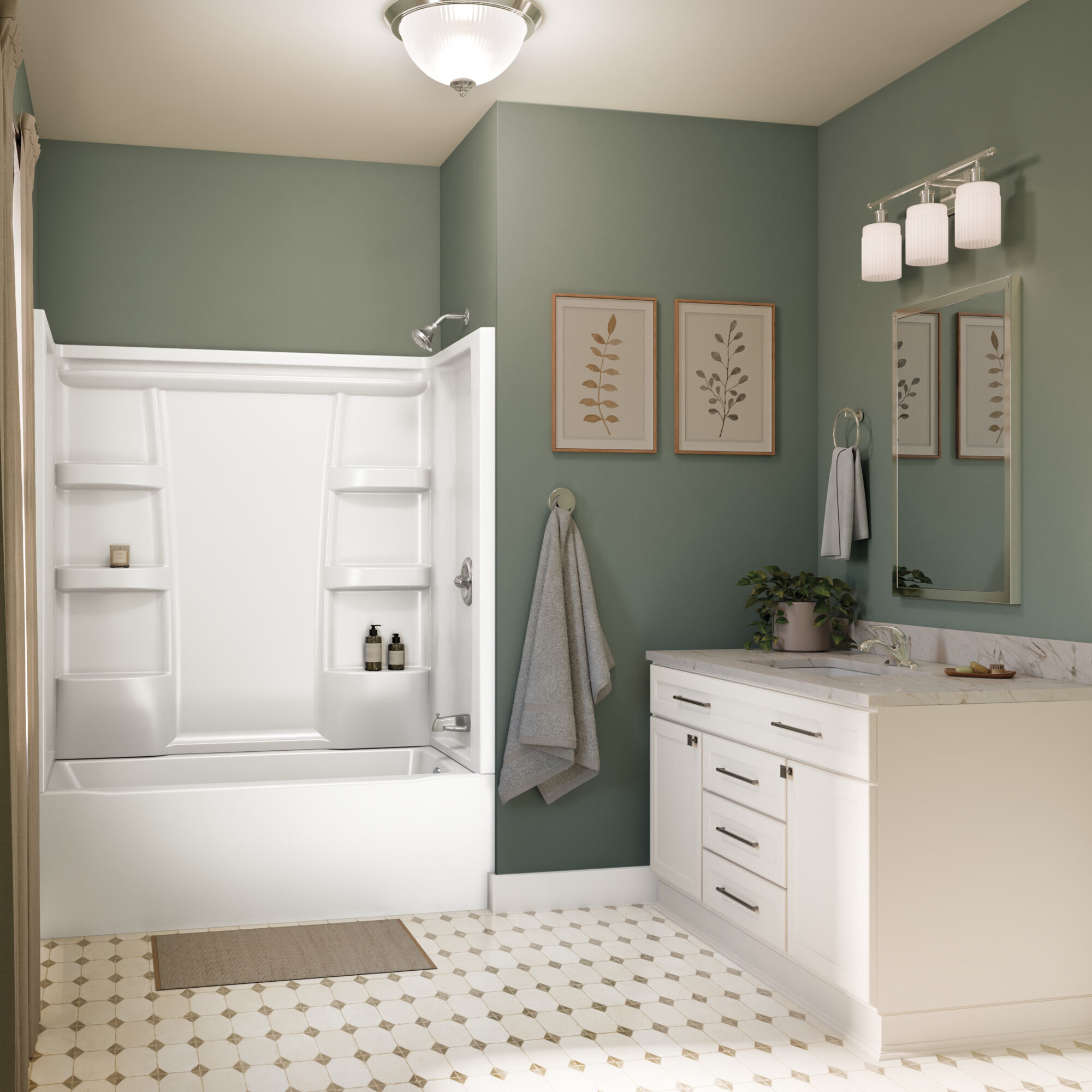 ProCrylic Bathtub 60 in. x 32 in. Right Drain in High Gloss White