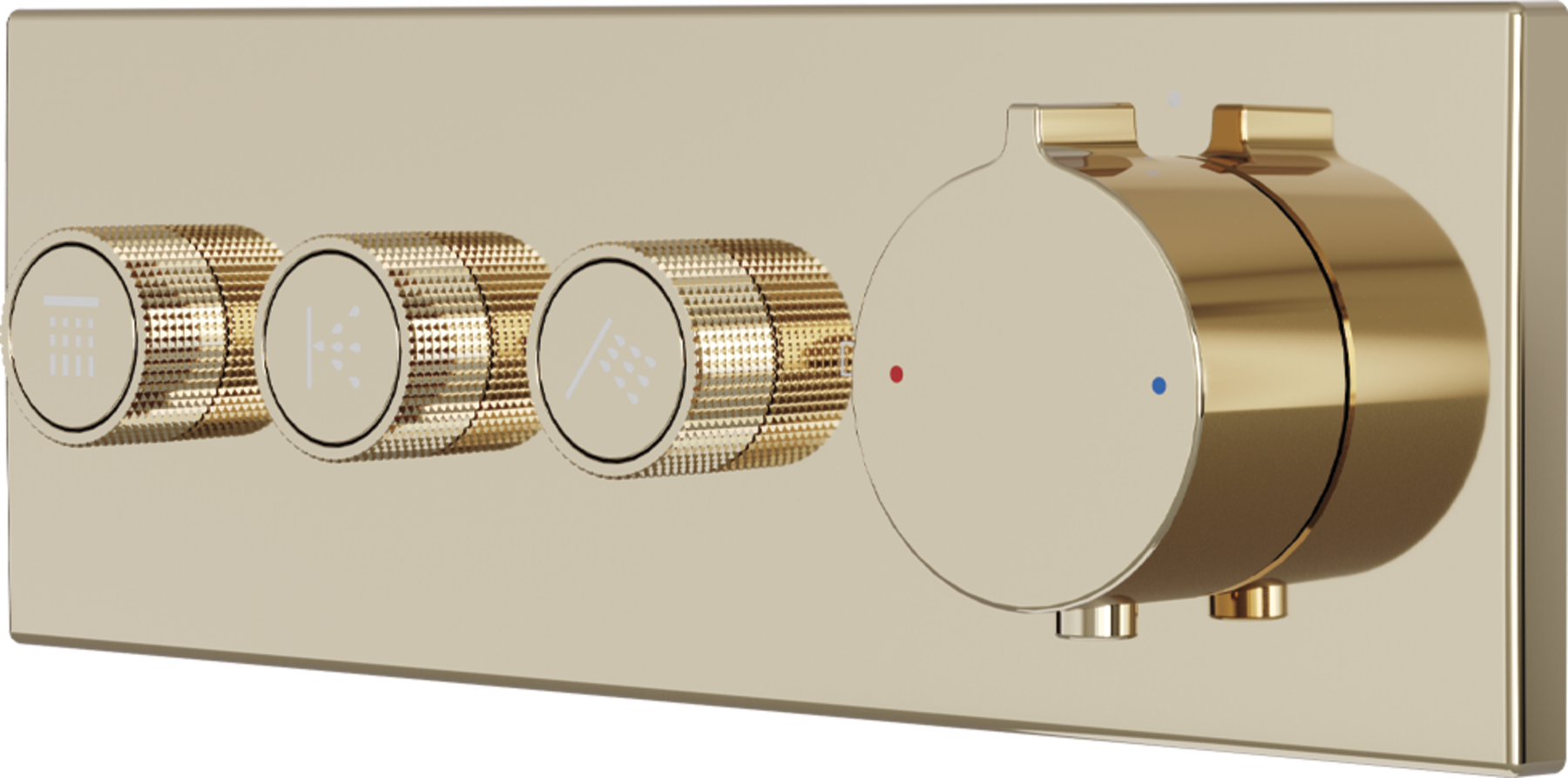 High Flow Push Button Themrostatic Trim 3 Outlet