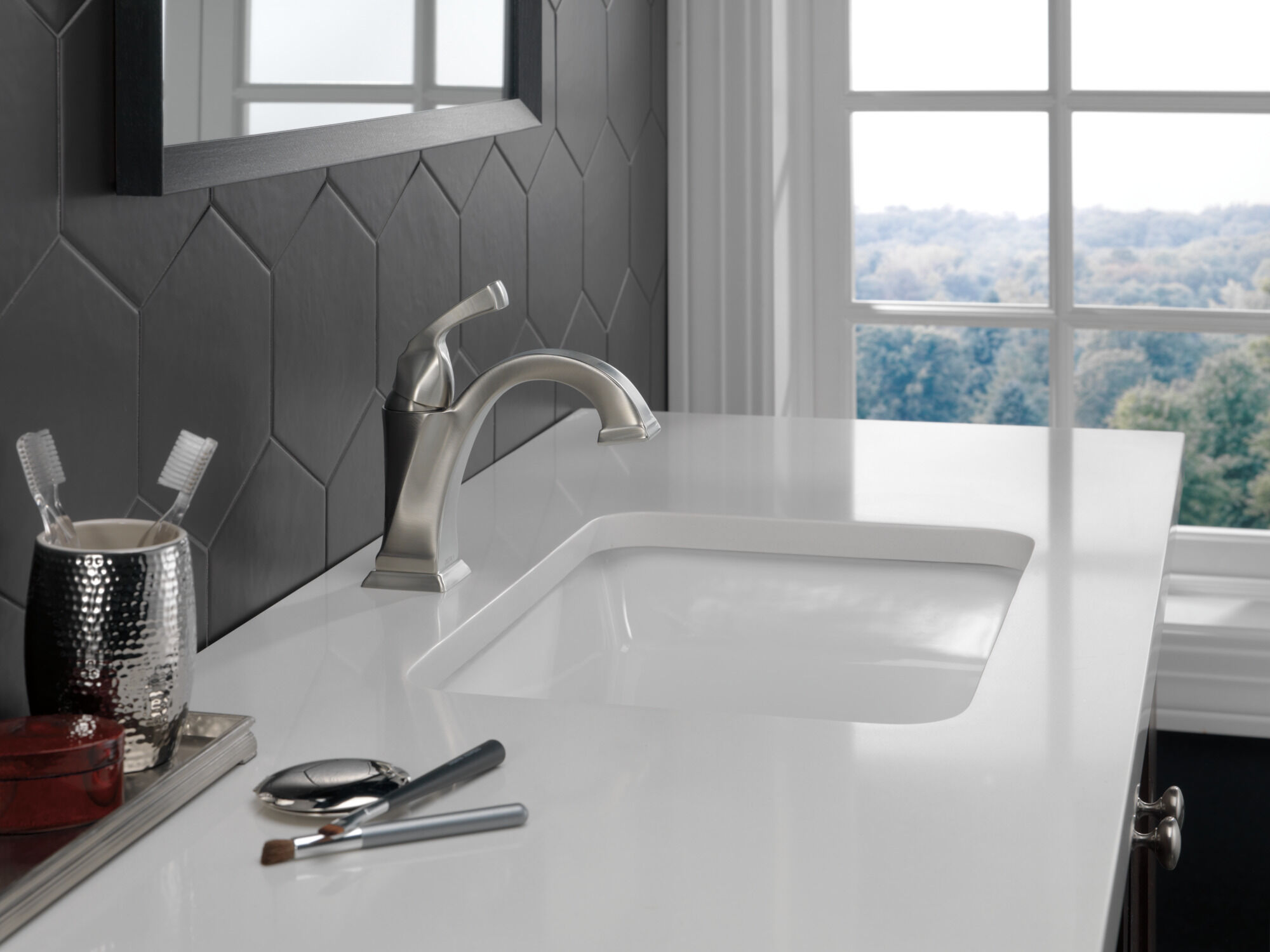 Single Handle Bathroom Faucet in Stainless 551-SS-DST | Delta Faucet