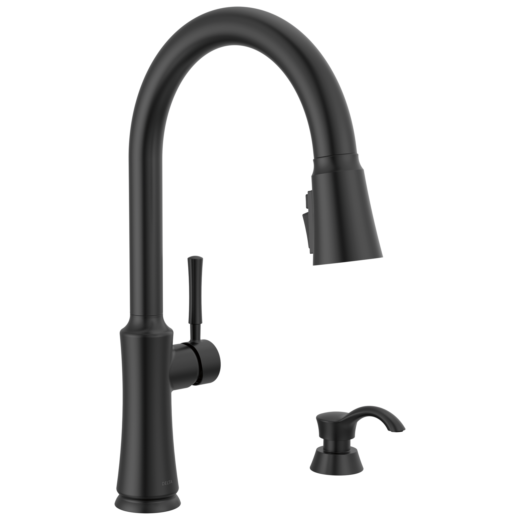 Single Handle Pull-Down Kitchen Faucet with Soap Dispenser and