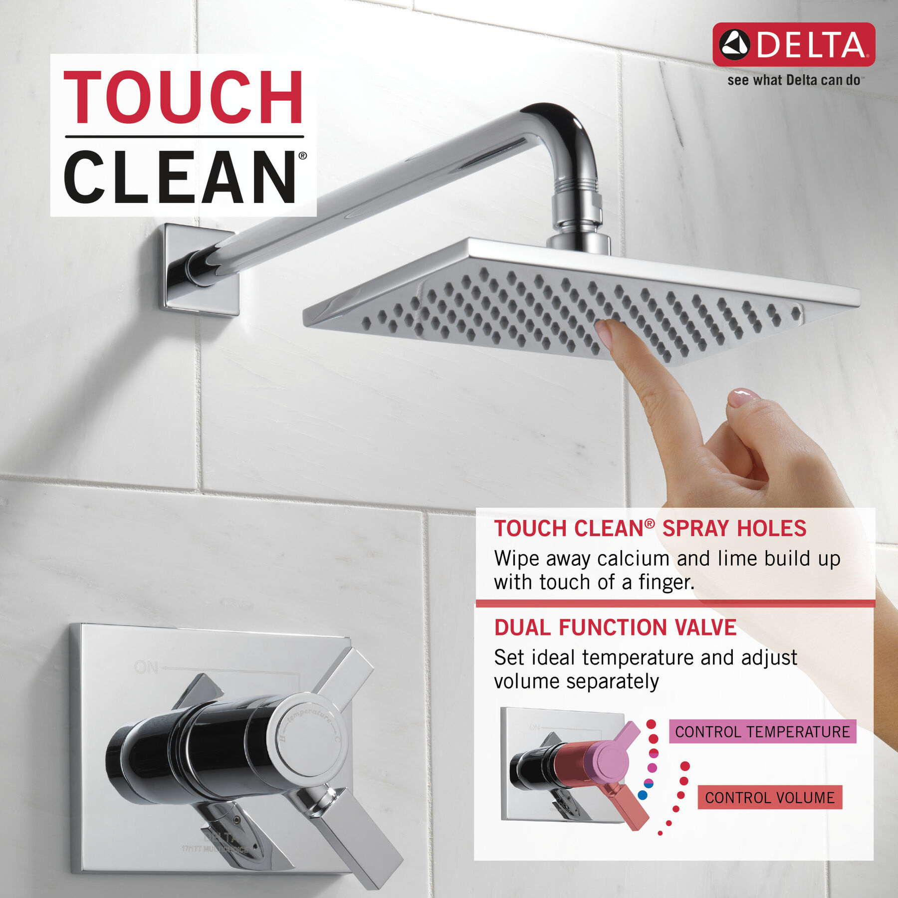 TempAssure® 17T Series Shower Trim in Chrome T17T253 Delta Faucet