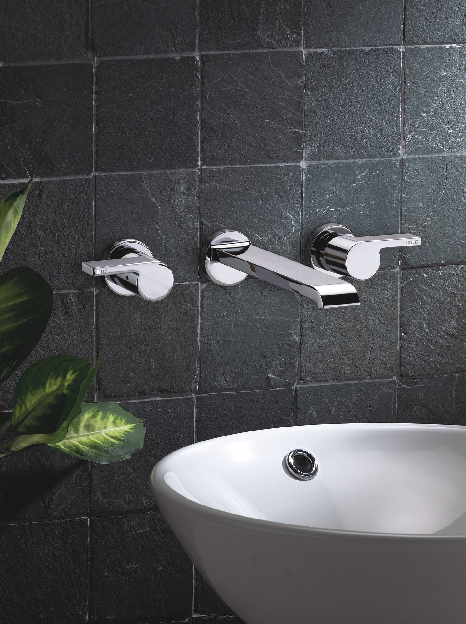 Two Handle Wall Mount Bathroom Includes Pop-Up - Delex Valve in