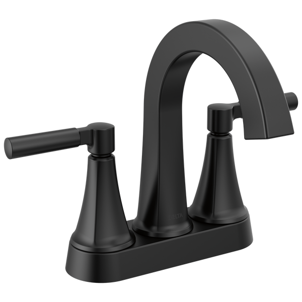 Two Handle Centerset Bathroom Faucet in Matte Black 25839LF-BL