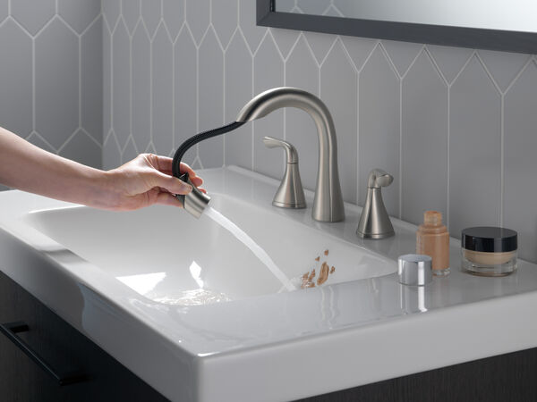 Two Handle Widespread Pull-Down Bathroom Faucet, image 4