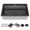 33&rdquo; Drop-In Top Mount&nbsp;16 Gauge Workstation Kitchen Sink Single Bowl&nbsp;with WorkFlow&trade; Ledge and Accessories