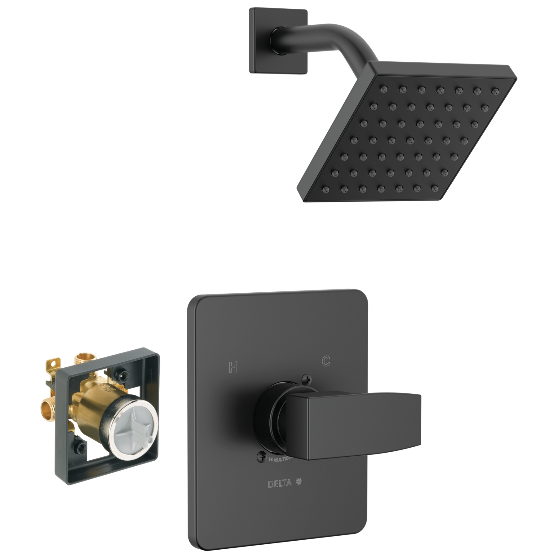 Delta Geist 14 Series Shower Trim Kit – Matte Black, Wall Mount, Certified Refurbished