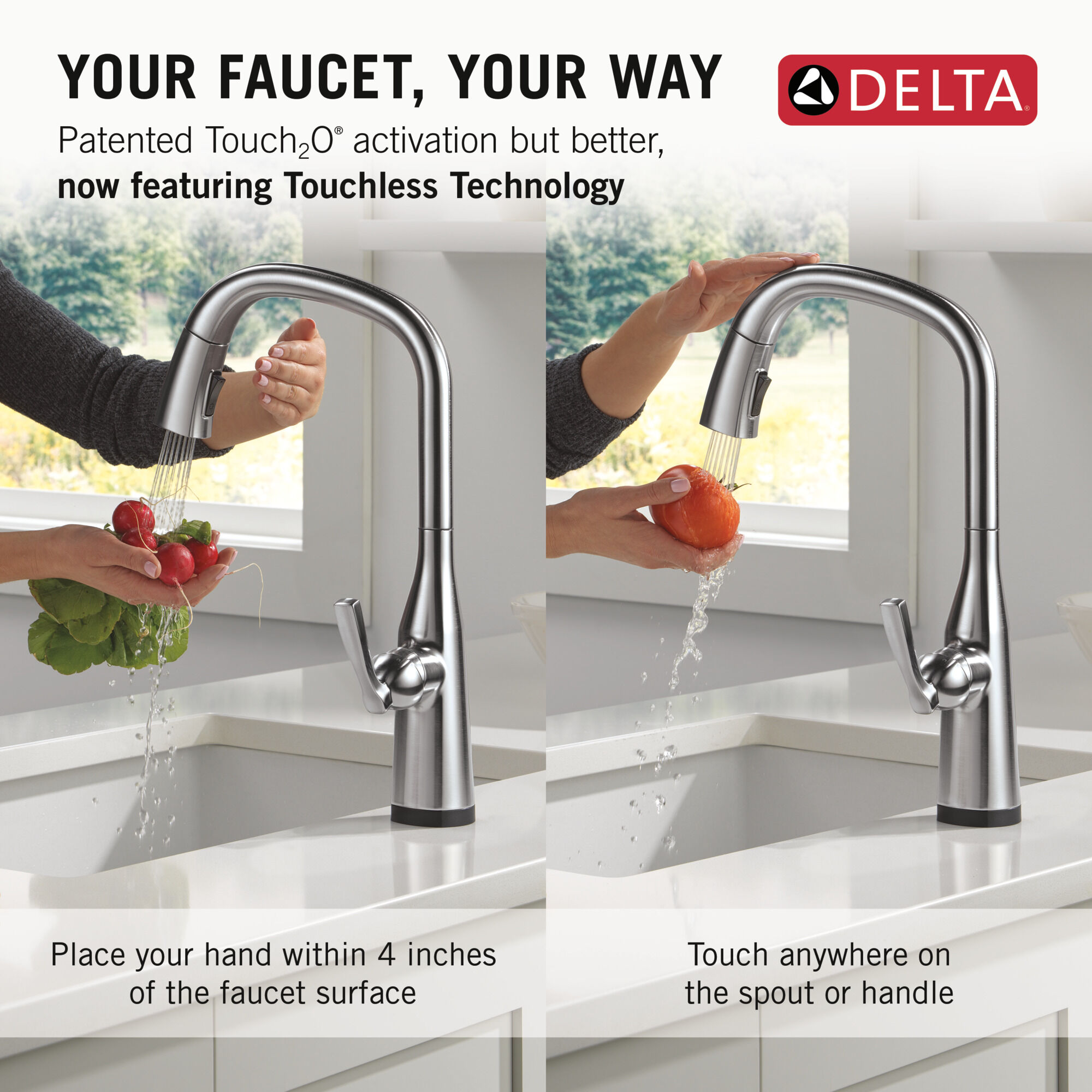 Touch2O® Technology Kitchen Faucet with Touchless Technology in
