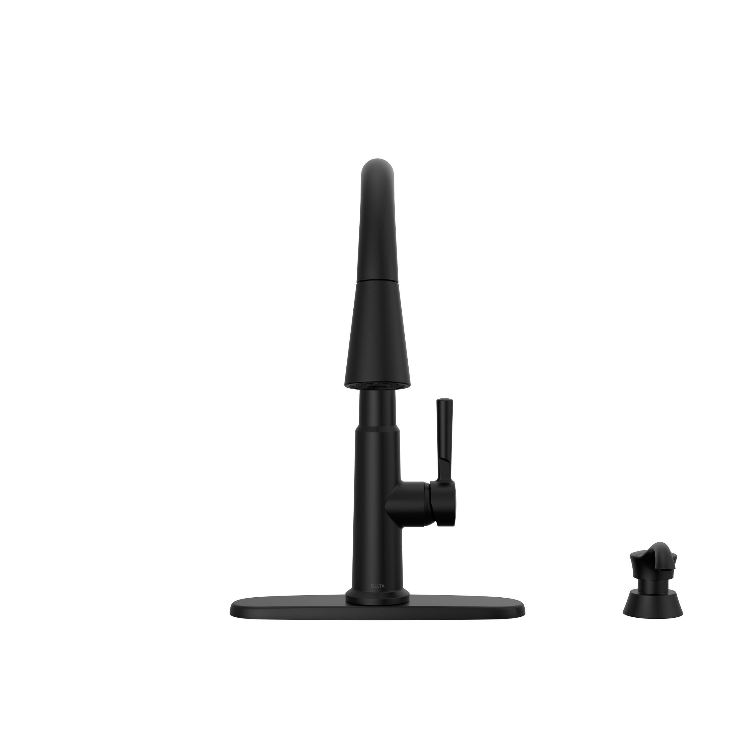 Single Handle Pull-Down Kitchen Faucet with Soap Dispenser and