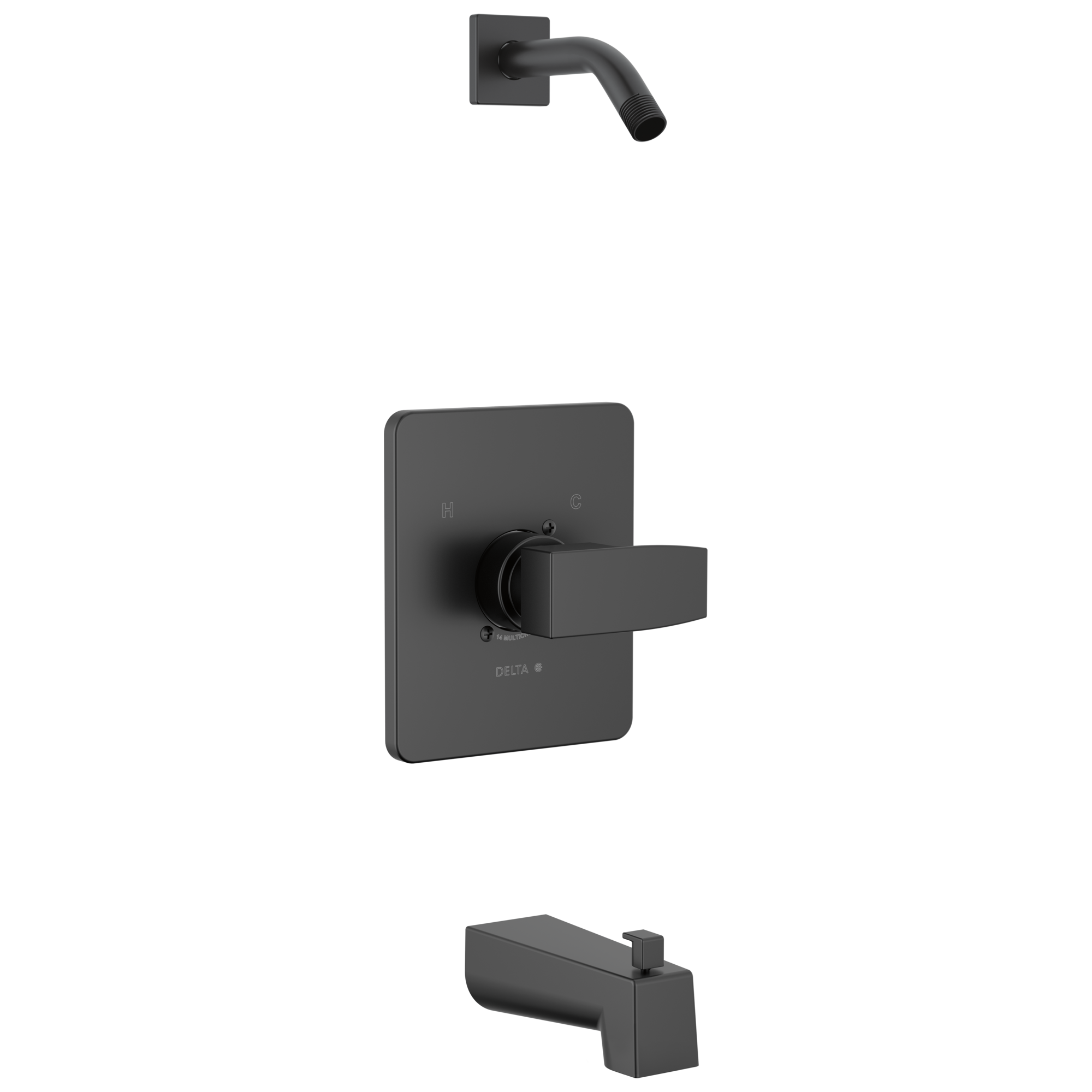 Delta Faucet ModernE Monitor 14 Series Tub & Shower Trim - Less Head - Matte Black