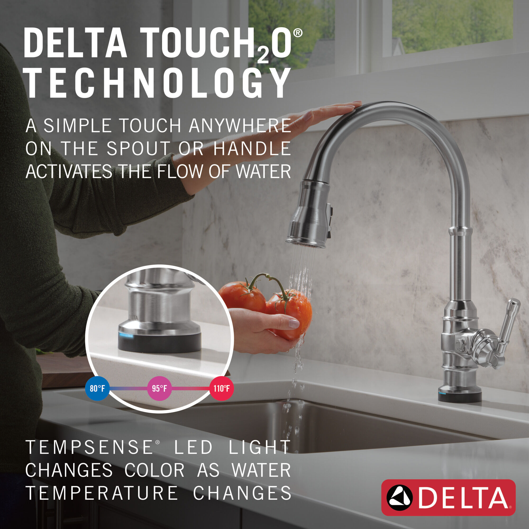 Touch2O® Technology Kitchen Faucet with Touchless Technology in
