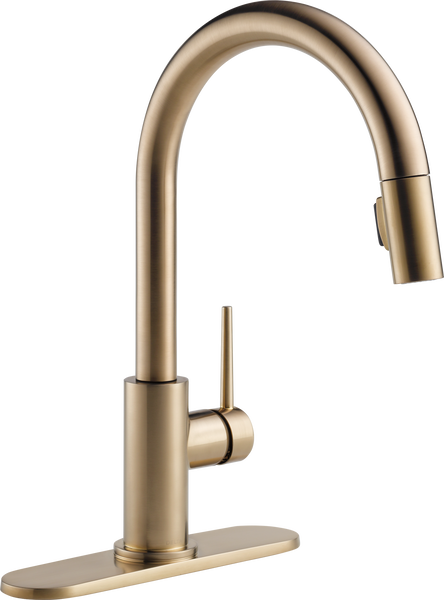 Single Handle Pull-Down Kitchen Faucet (Recertified) in Champagne