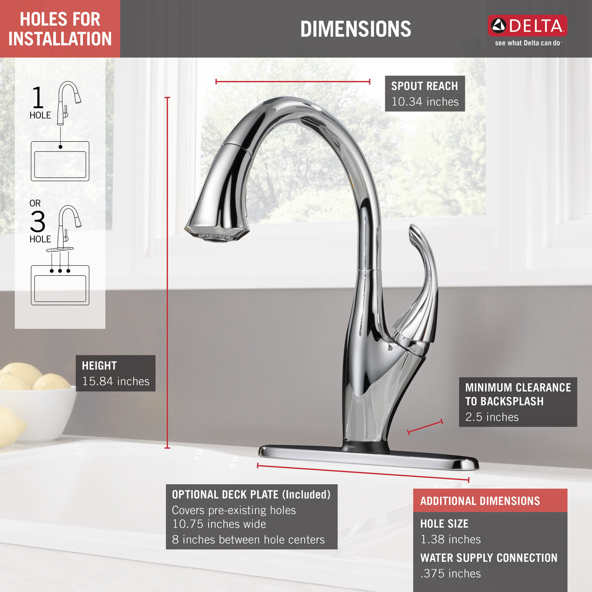 Single Handle Pull-Down Kitchen Faucet with Touch2O® and