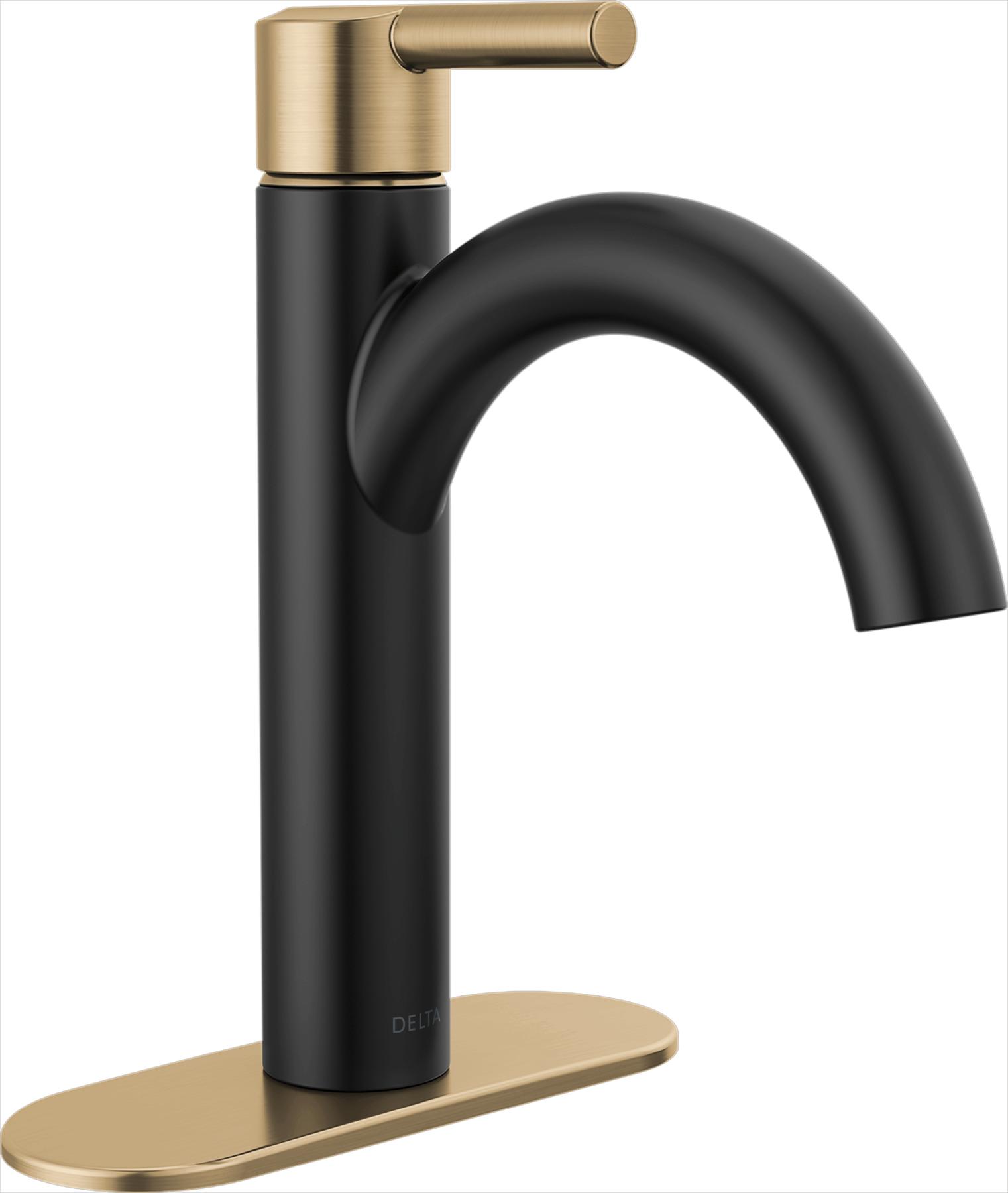 Single Handle Bathroom Faucet in Matte Black / Champagne Bronze  