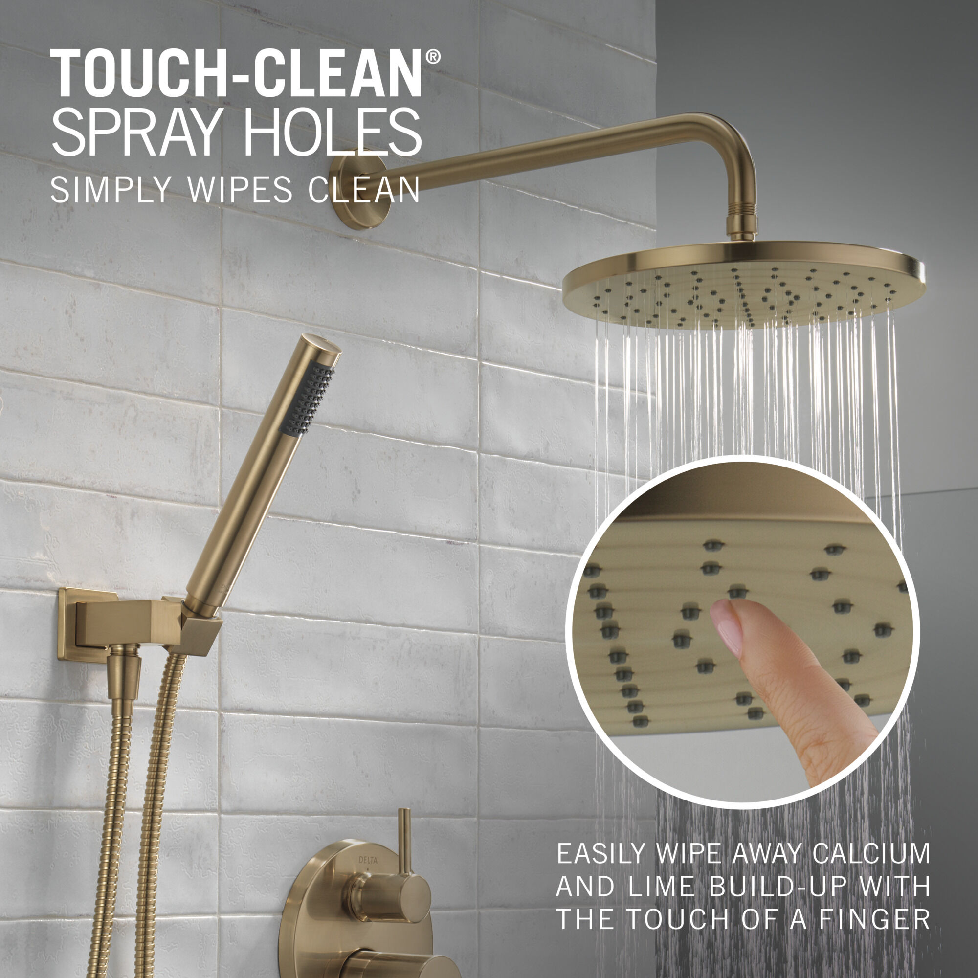 Monitor® 14 Series Shower with Raincan & Hand Shower in Champagne