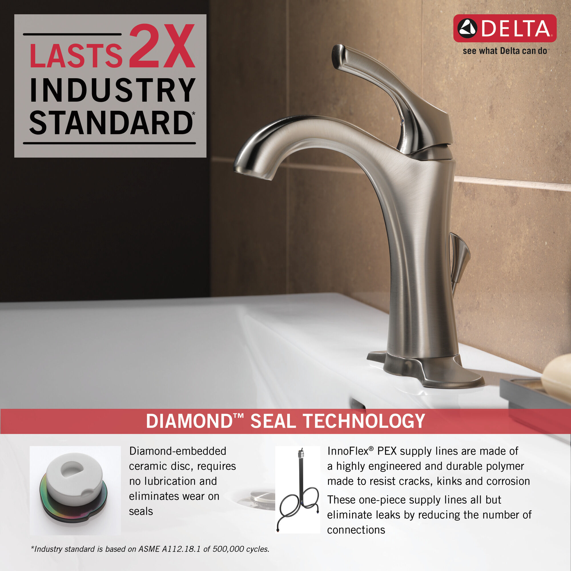 Single Handle Bathroom Faucet in Stainless 592-SS-DST | Delta Faucet