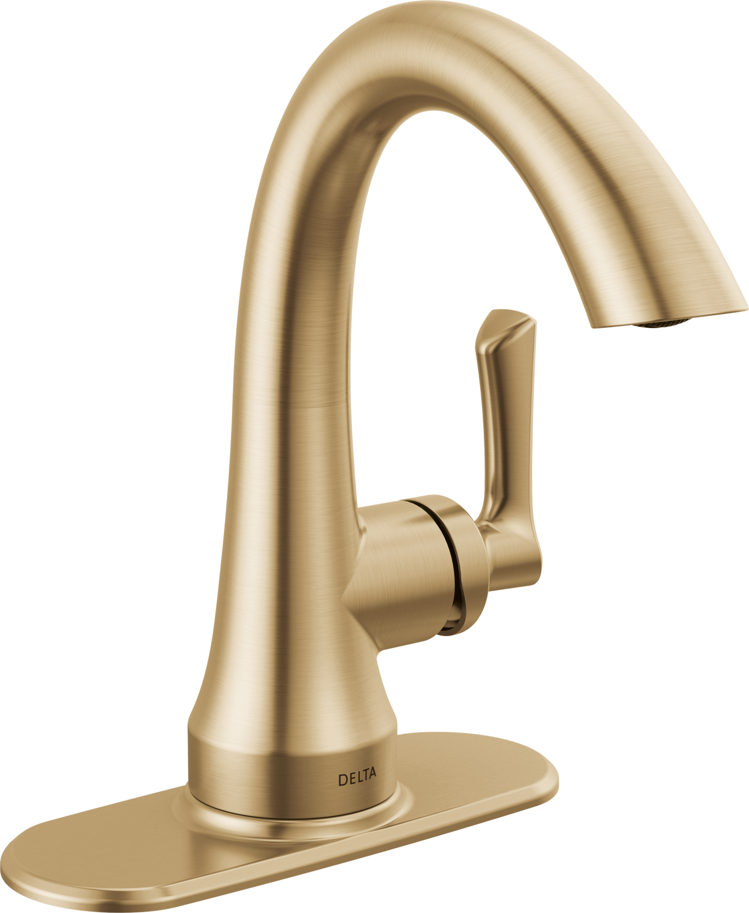 Single Handle Single-Hole Lavatory Faucet in Champagne Bronze