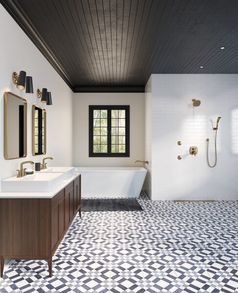 Wall Mounted Tub Filler in Champagne Bronze T57766-CZWL | Delta Faucet