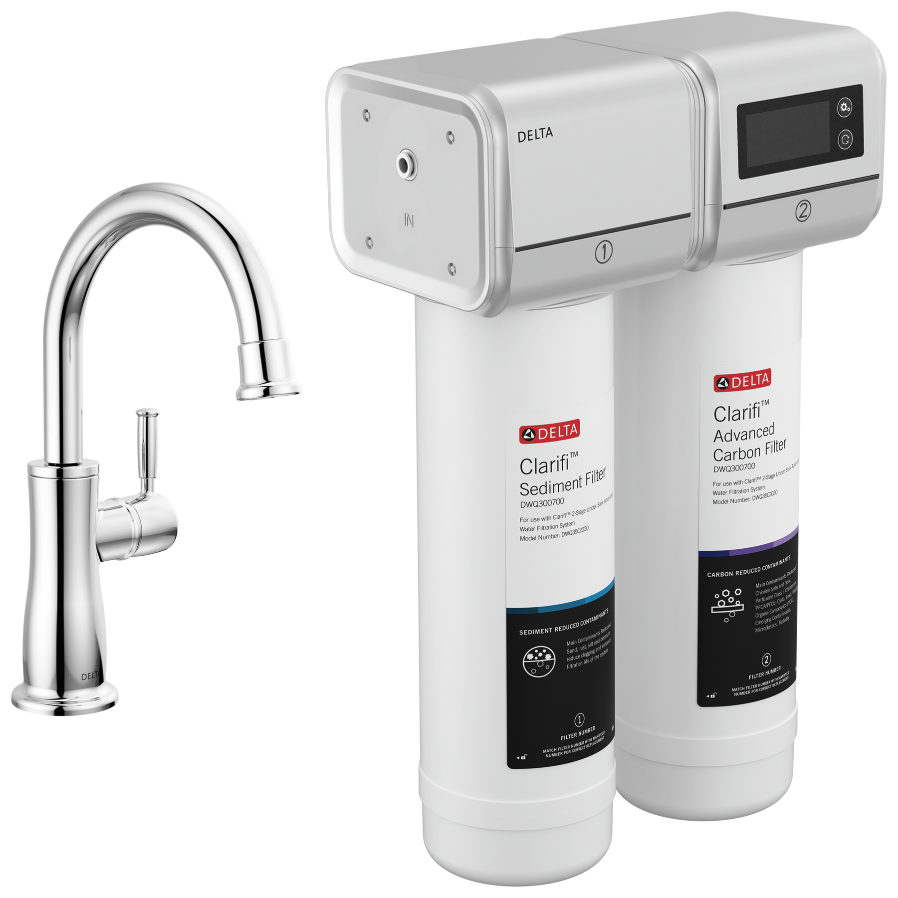 2-Stage Water Filtration System with Beverage Faucet Bundle in Chrome — image 1