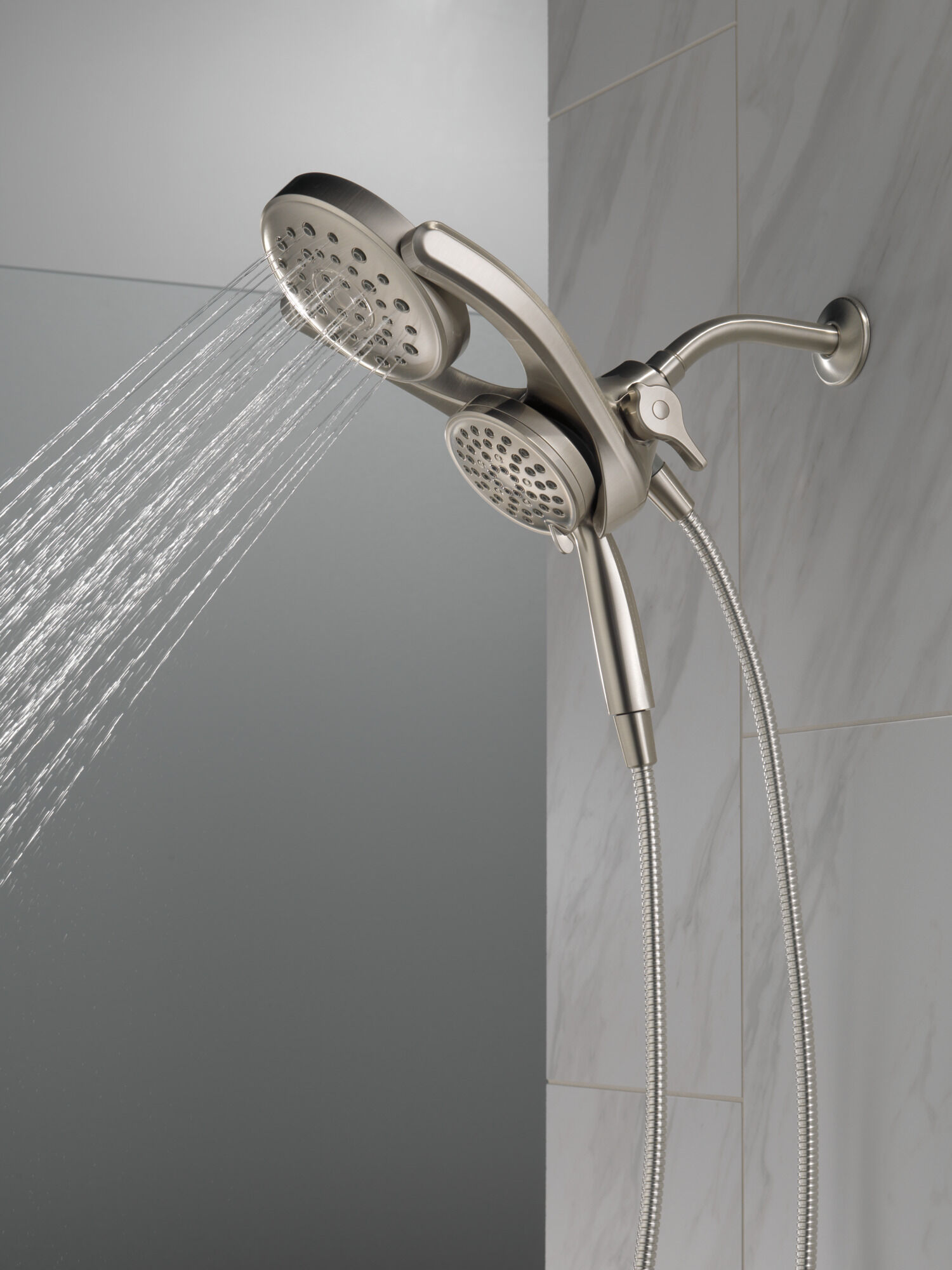 HydroRain® 4-Setting Two-in-One Shower Head (Recertified) in
