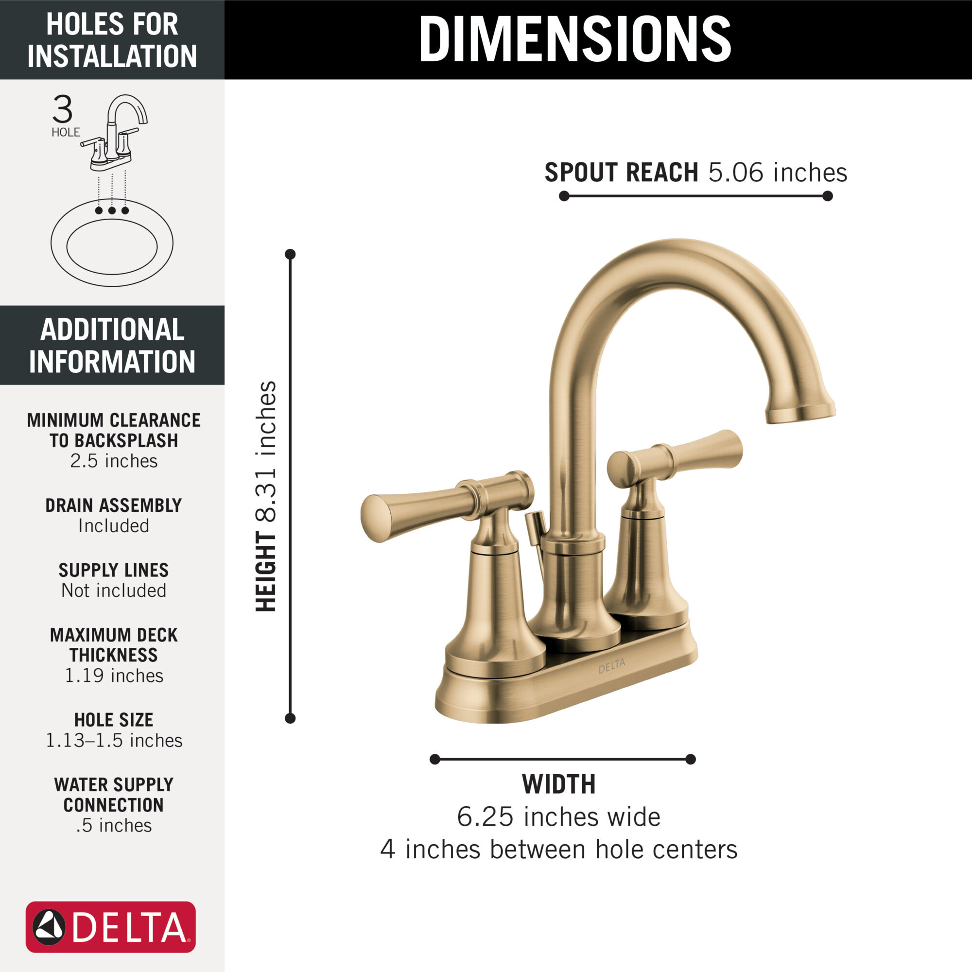 Two Handle Centerset Lavatory Faucet in Champagne Bronze 25747LF