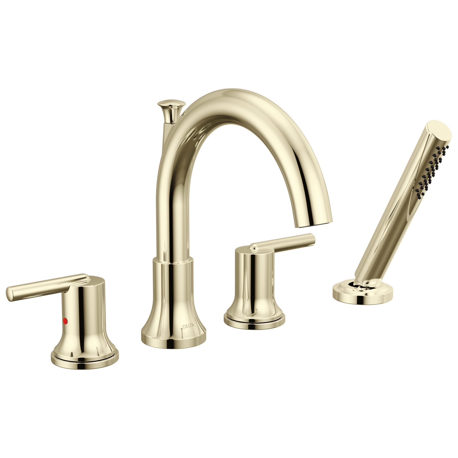 Delta Faucet Dryden Roman Tub With Hand Shower - Polished Nickel 4-Hole Installation