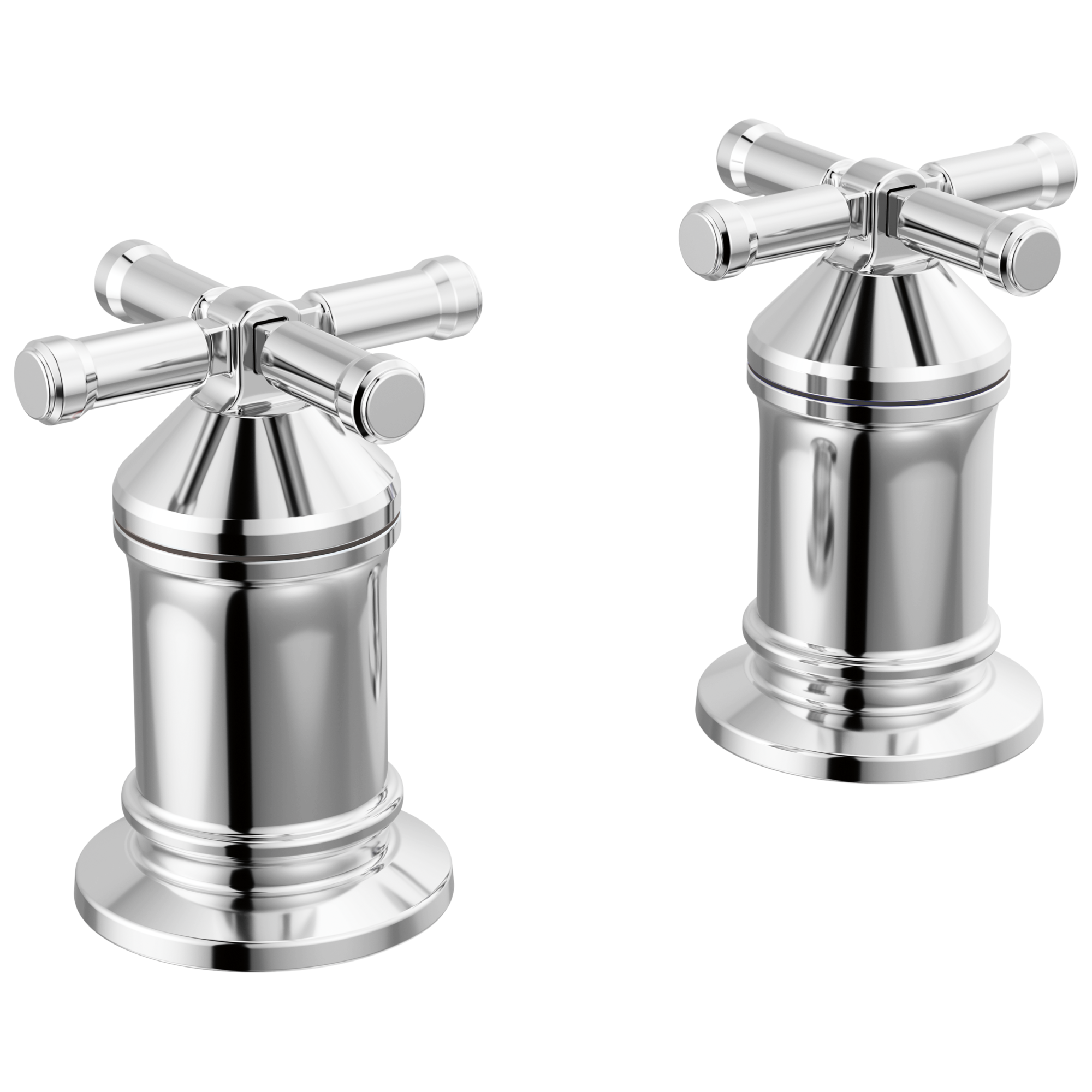 BroderickE 2 Handle Roman Tub handle Kit-Cross - Lumicoat Chrome