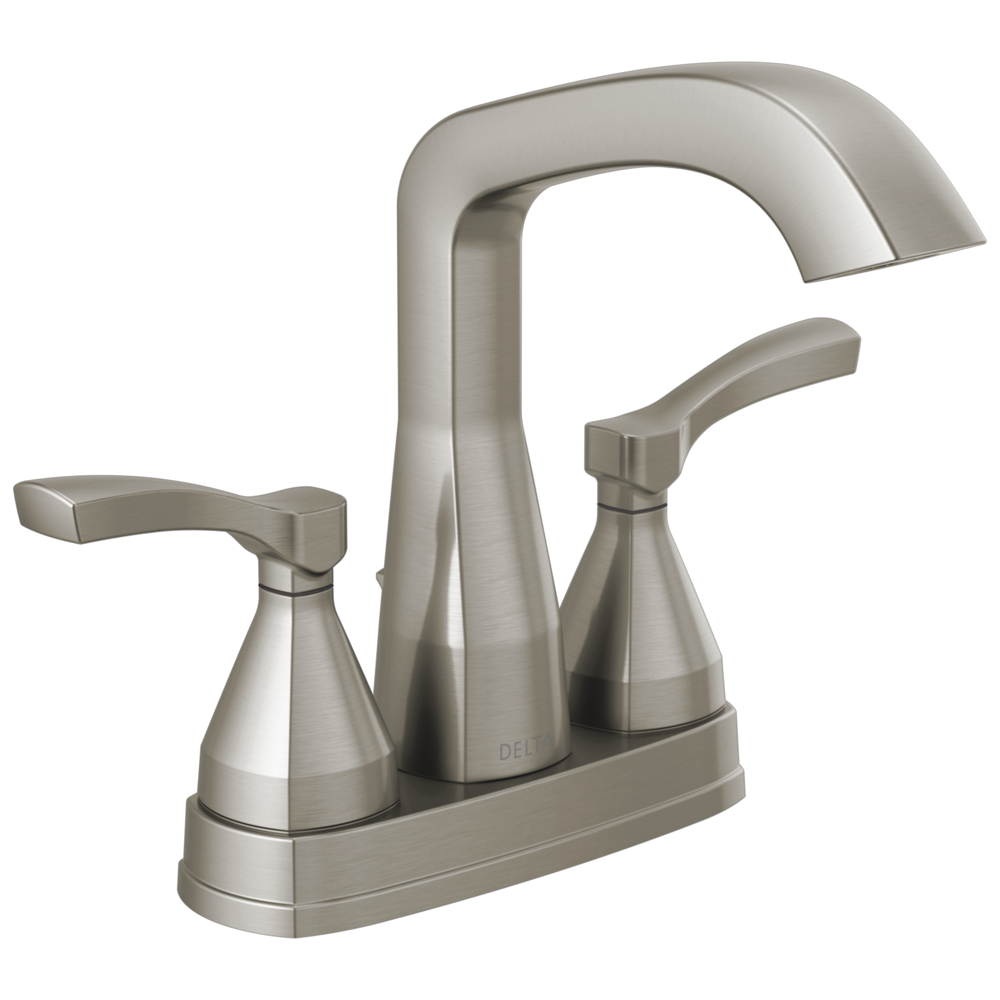 Delta Faucet Stryke Two Handle Centerset Bathroom Faucet with Pop-up Drain - Lumicoat Stainless