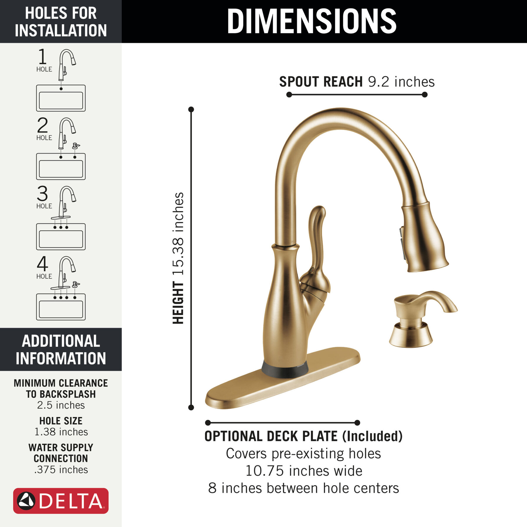 Touch2O Pull-Down Kitchen with Soap Disp Bundle in Champagne Bronze — thumbnail 3