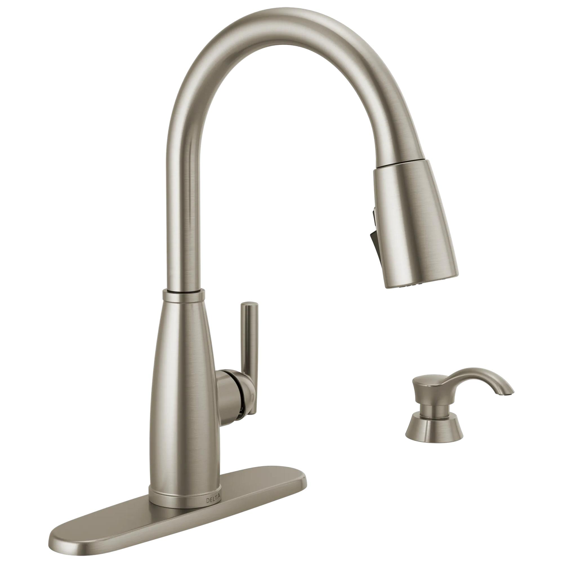 Single Handle Pull-Down Kitchen Faucet with Soap Dispenser and
