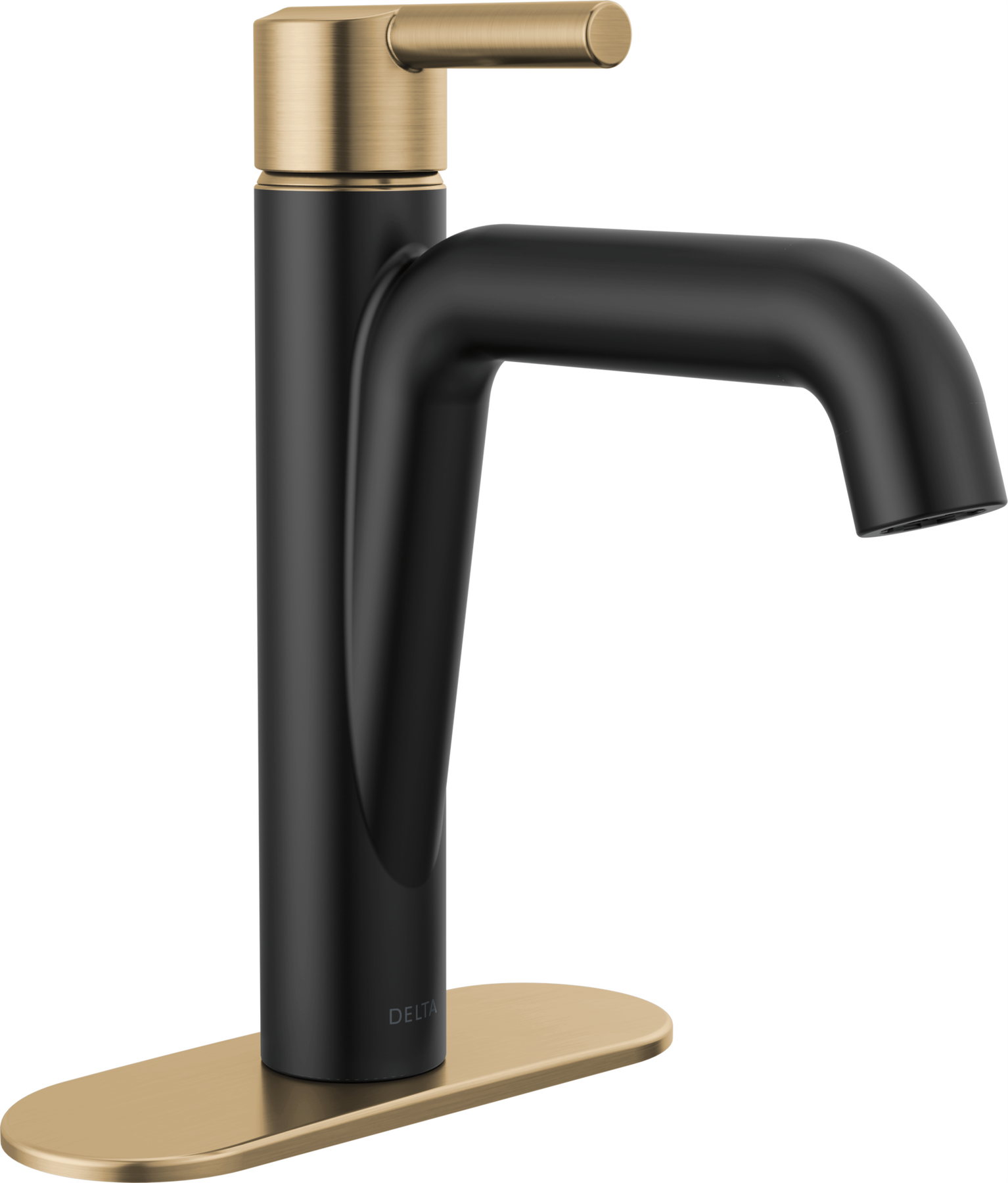 Single Handle Bathroom Faucet in Matte Black / Champagne Bronze  