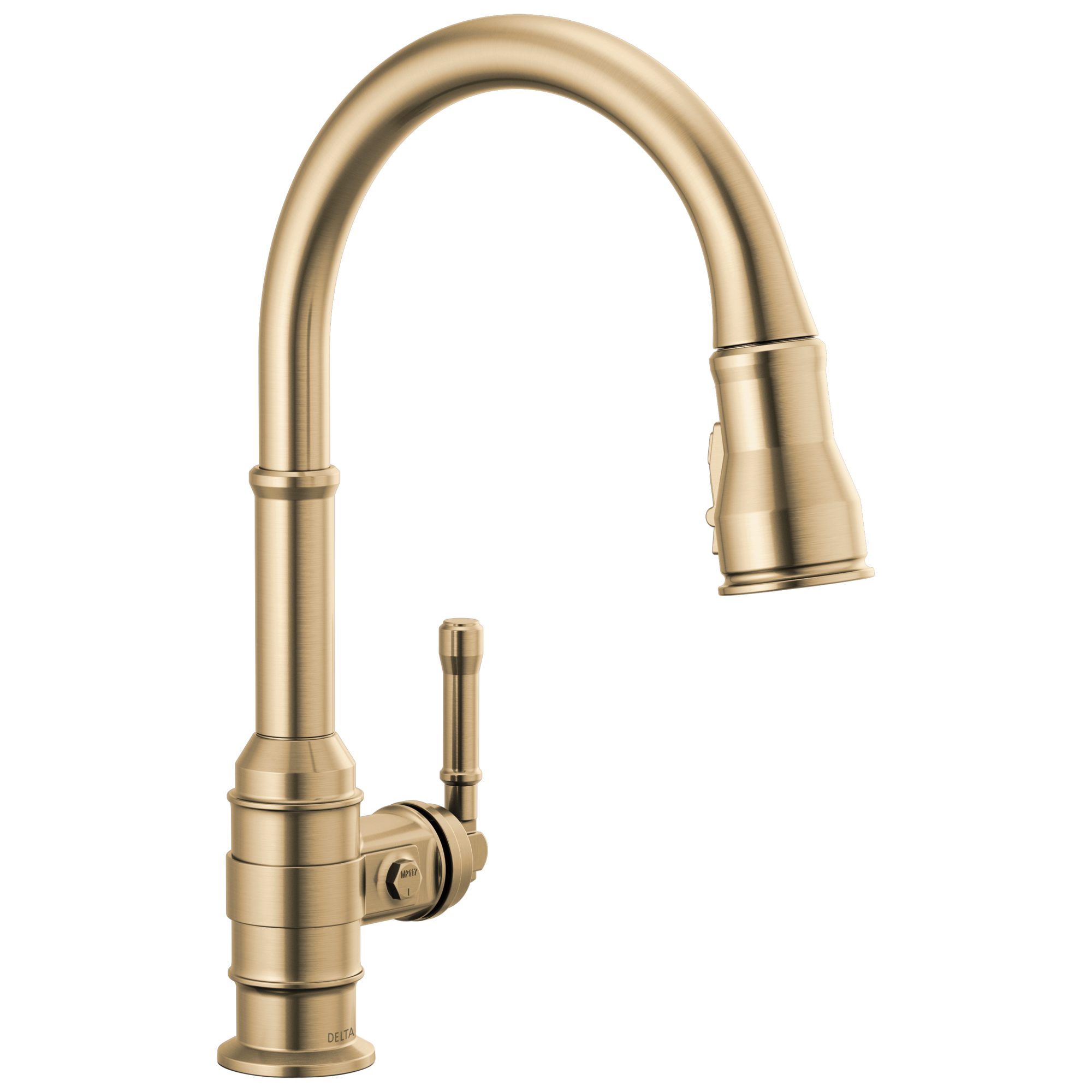 BroderickE Single Handle Pull-Down Kitchen Faucet - Champagne Bronze