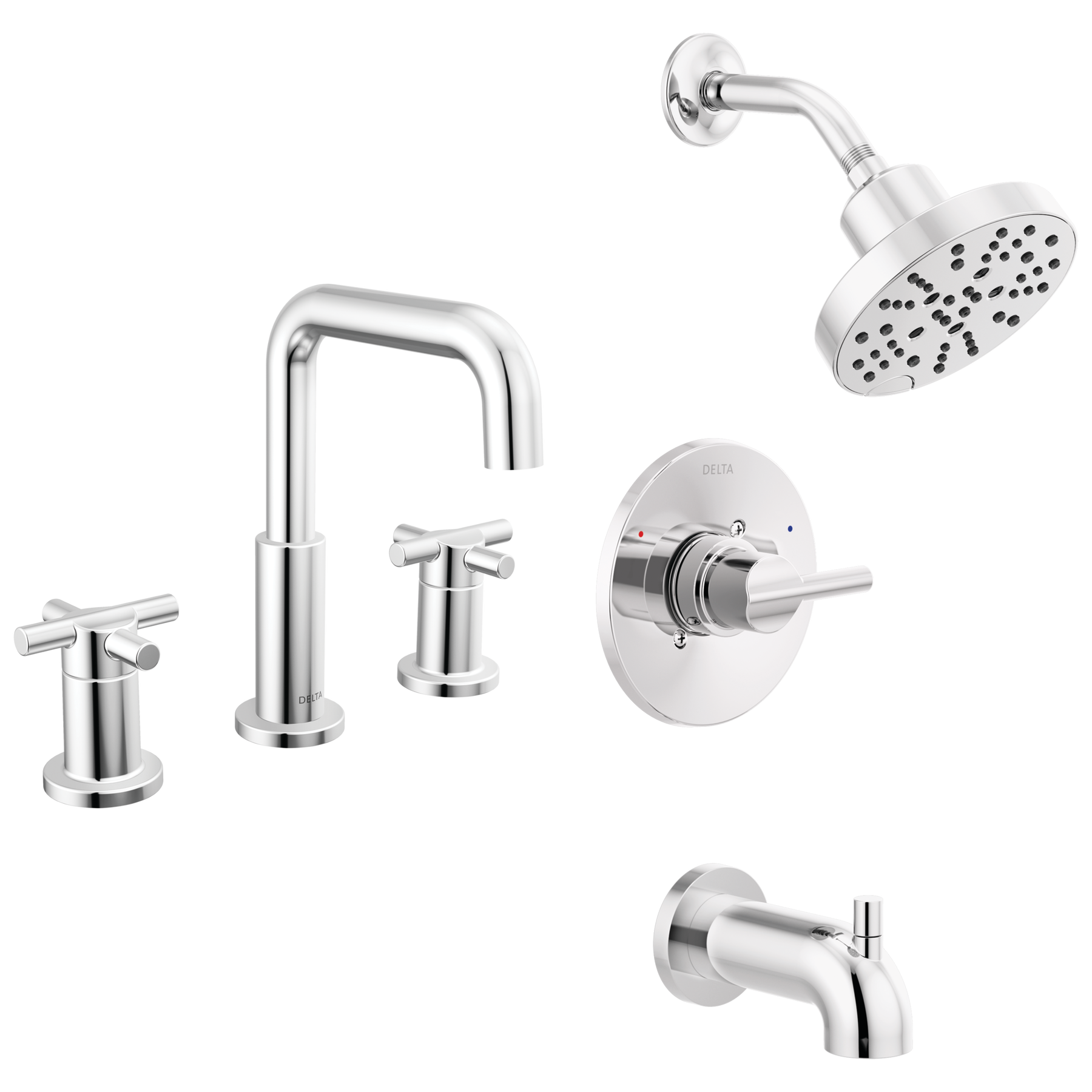 All Metal Bathtub Faucet With Sprayer 10 Settings, Fit For 1/2 Inch Or 3/4 In