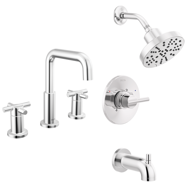 Widespread Lavatory Faucet with Tub Shower Trim Bundle - 14 Series