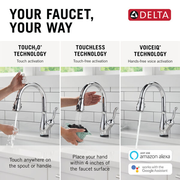 VoiceIQ® Kitchen Faucet with Touch2O® with Touchless Technology in