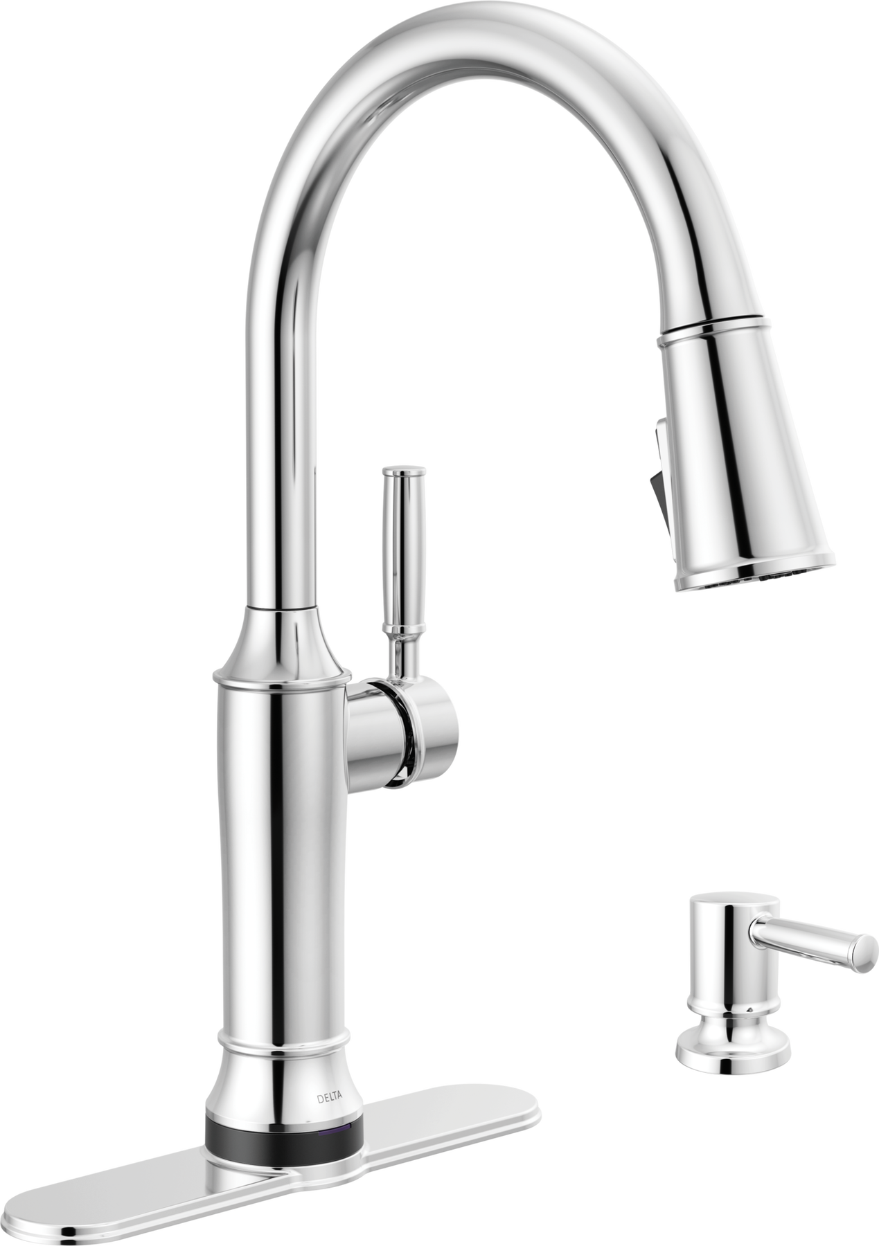 Pull-Down Kitchen Single Handle with Soap Dispenser Bundle in Chrome — thumbnail 2