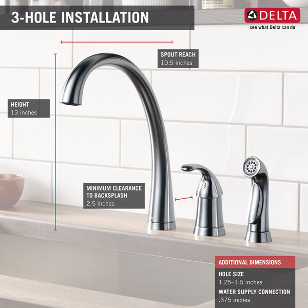 Kitchen Faucet 1L w/Spray (Recertified) in Arctic Stainless 4380ARDST