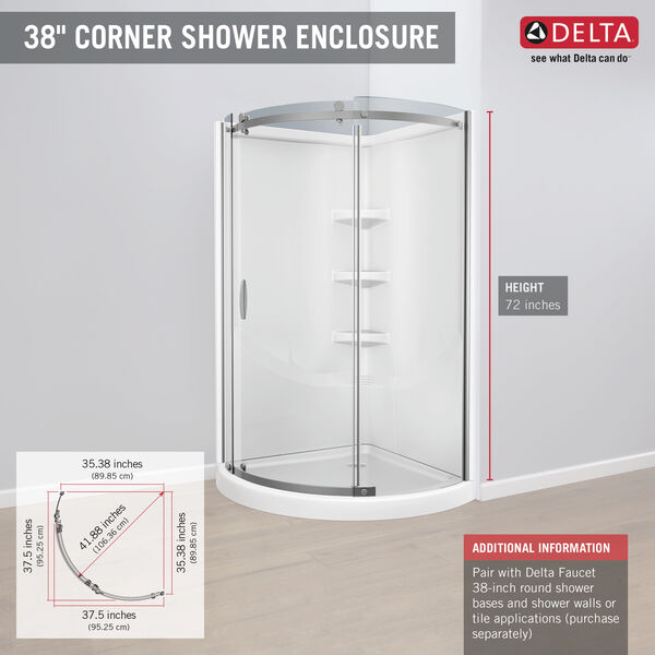 Round Corner Shower Enclosure, image 6