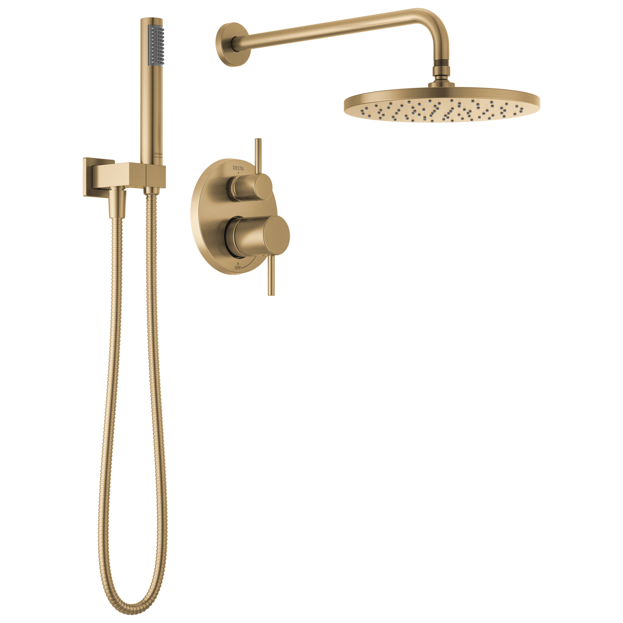 Delta Faucet Modern™ Monitor 14 Series Shower Trim - Raincan, Hand Shower & Rough Valve - 1.75 GPM in Champagne Bronze