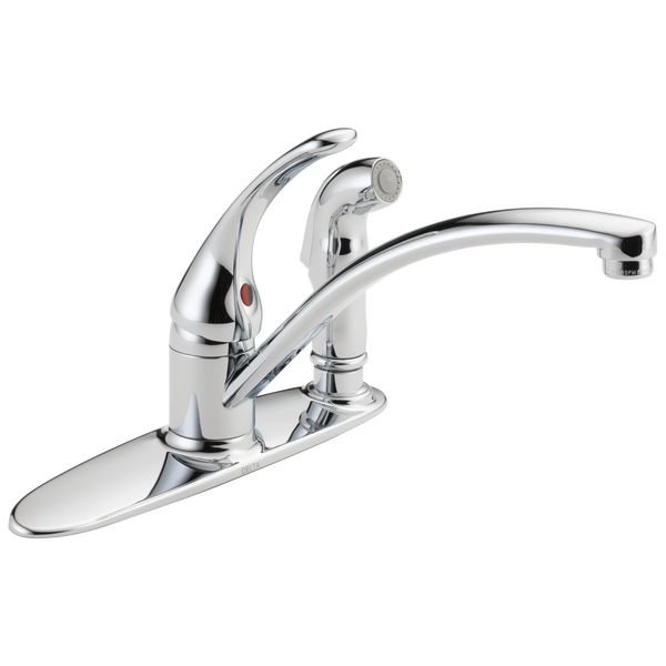 Single Handle Kitchen Faucet with Integral Spray in Chrome ...